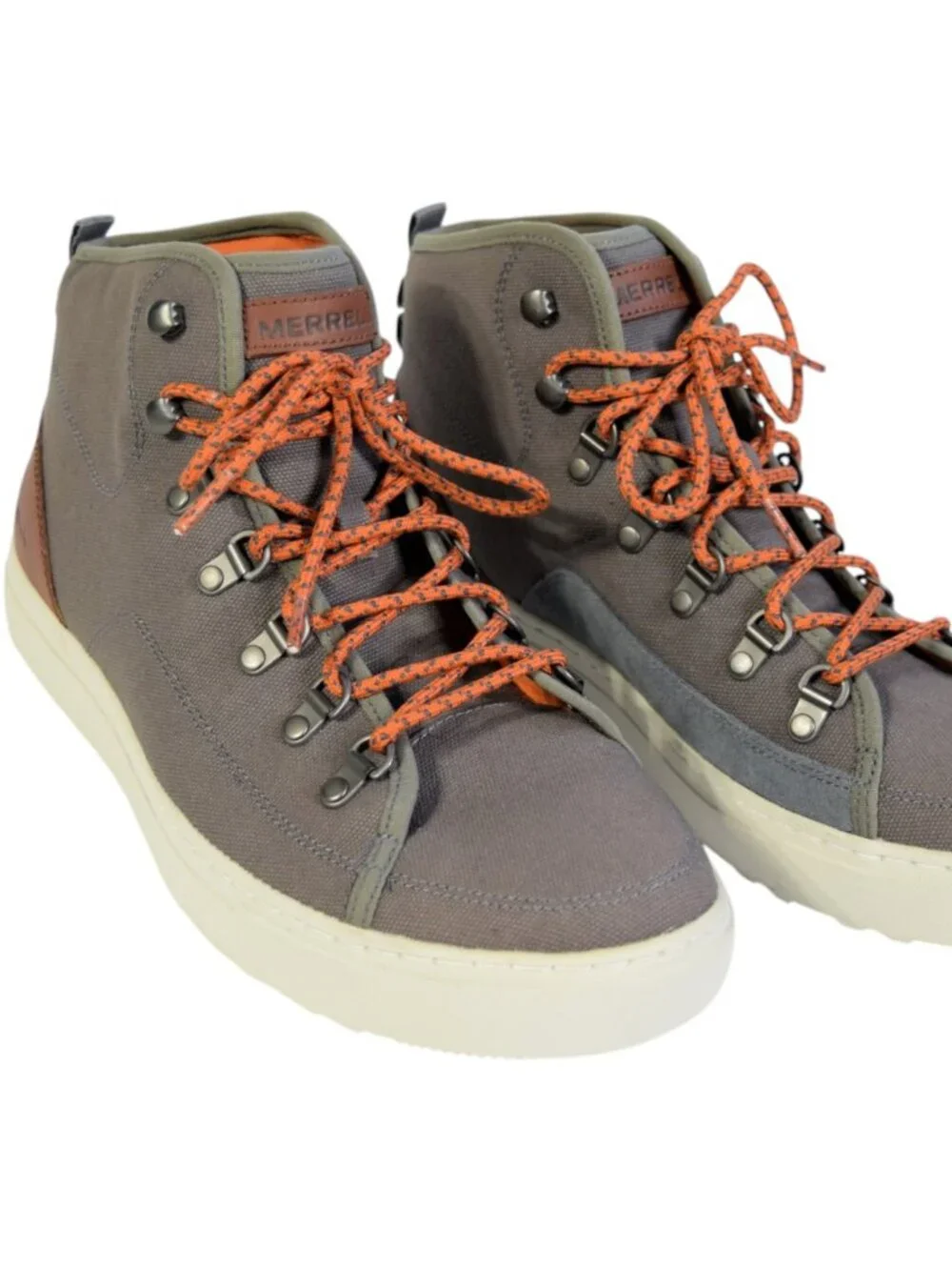 Merrell J71389 Mens 10.5 NWOB Castlerock Gray Canvas Sneaker Chukka Hiking Boots